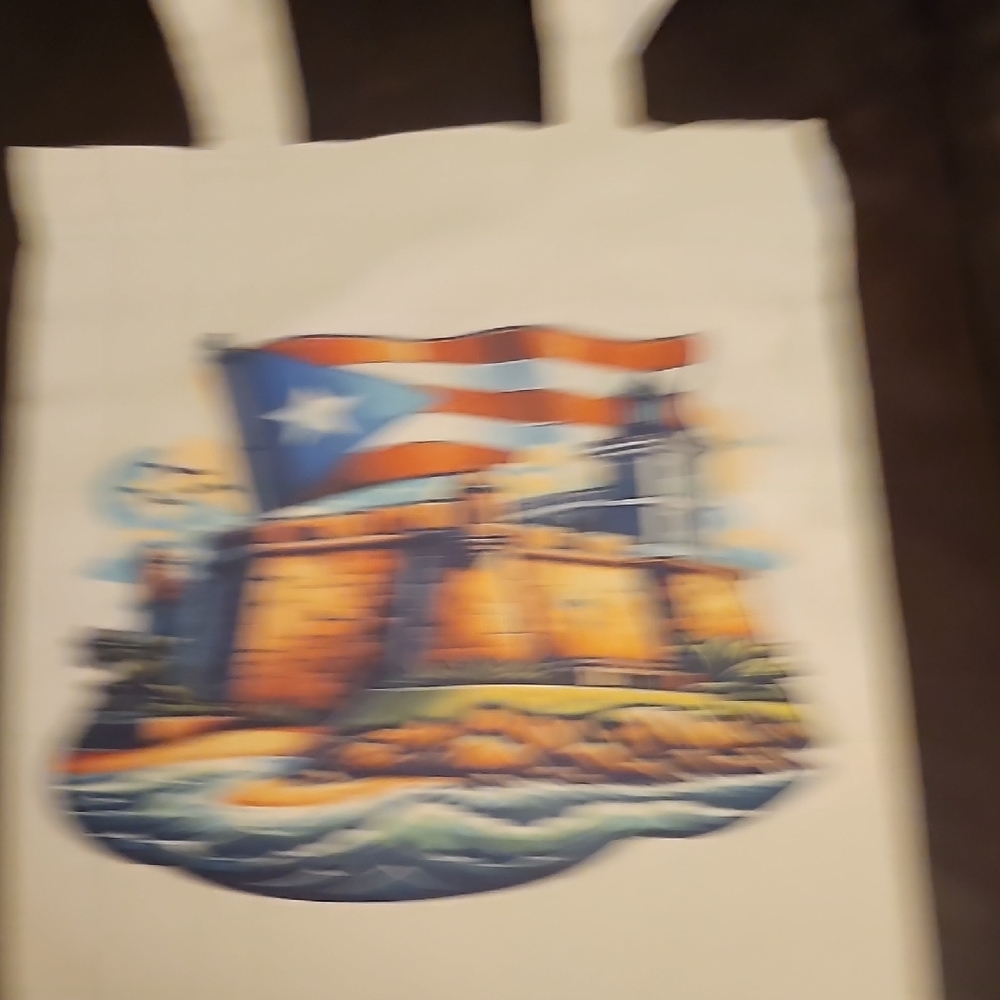 Puerto Rico Flag Canvas Tote - Picture 3 of 4